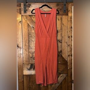 Free People Sleeveless Rust Orange Dress Sz Lrg